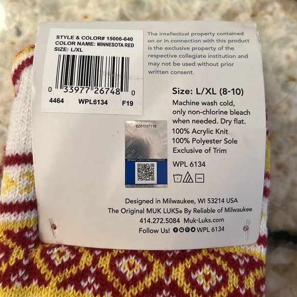 Muk Luks Game Day Slipper Sox New with Tags - Picture 4 of 4